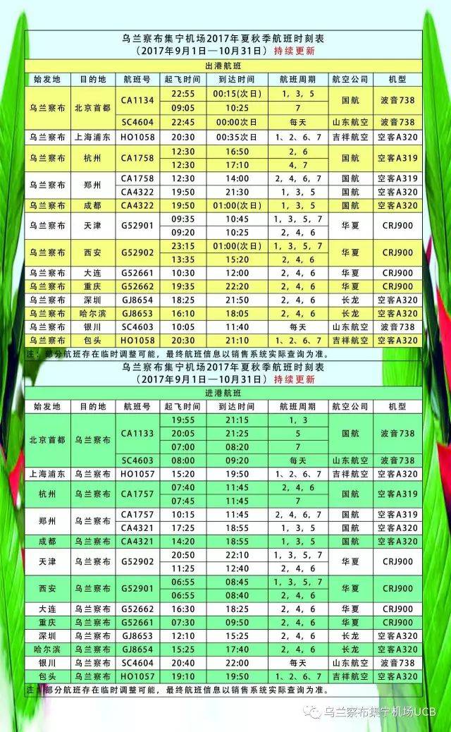 烏蘭察布航班最新時(shí)間，草原與世界的橋梁，飛翔的翅膀啟程時(shí)刻